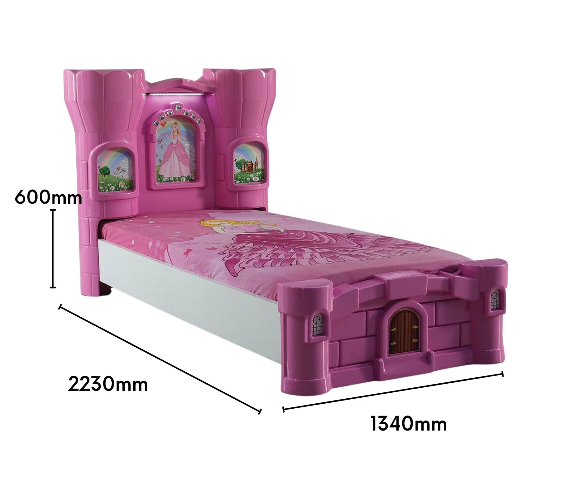Single Pink Princess Bed Dimensions